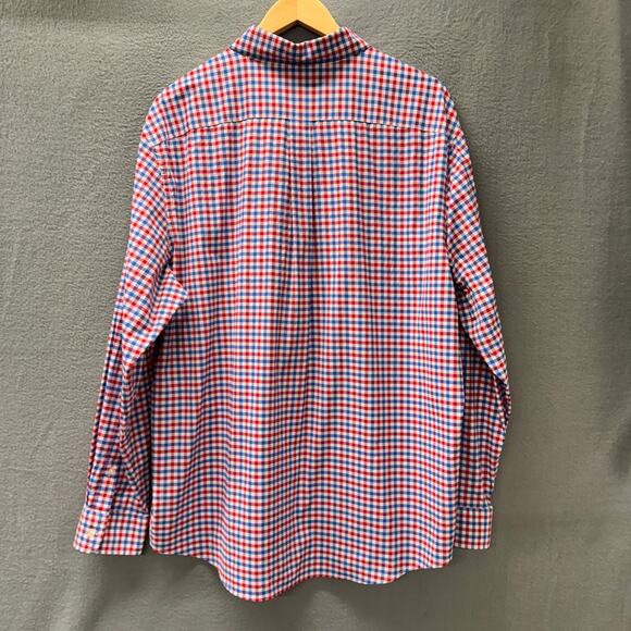 Vineyard Vines Whale Shirt Mens XL Button Down Red White Blue Check Performance - Picture 4 of 7